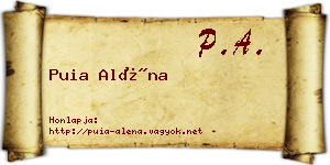 Puia Aléna névjegykártya